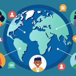 Global Communication Network Connecting People Worldwide